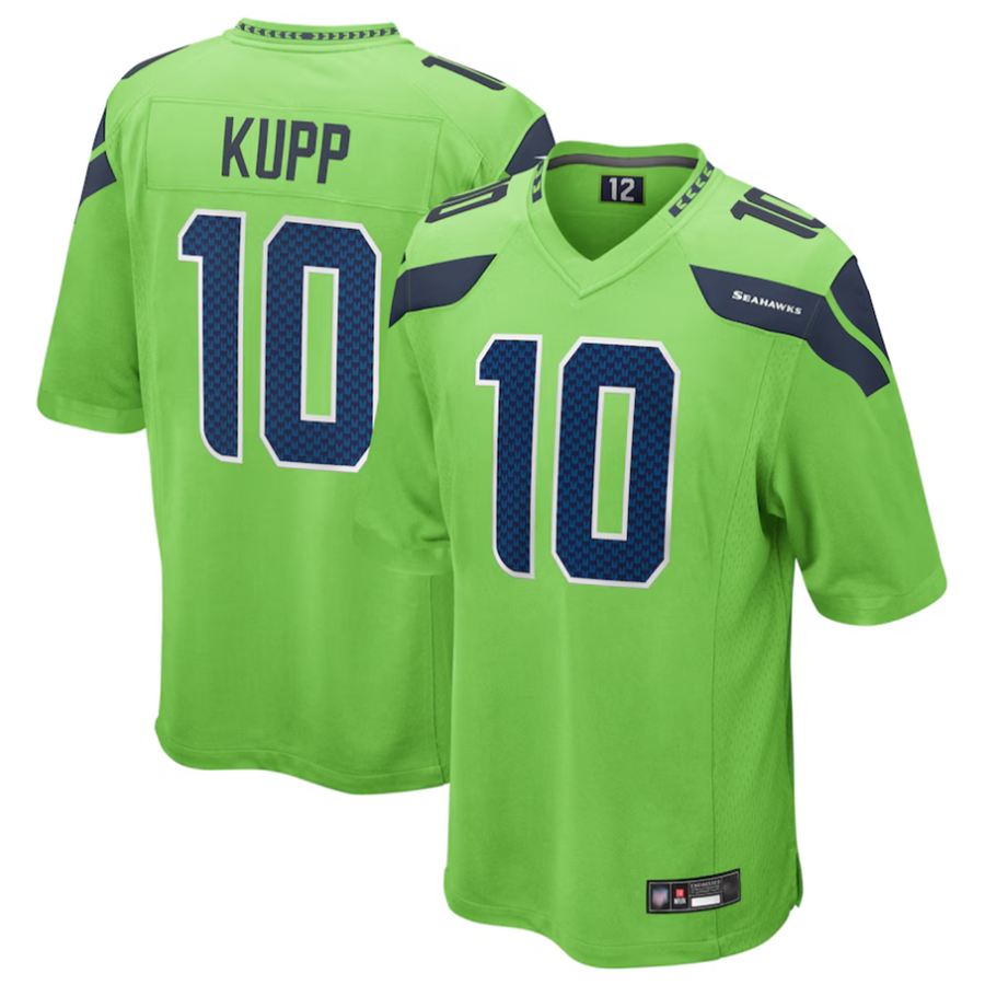 Johmsee S.Seahawks #10 Cooper Kupp Player Green Game Replica Stitched Jerseys