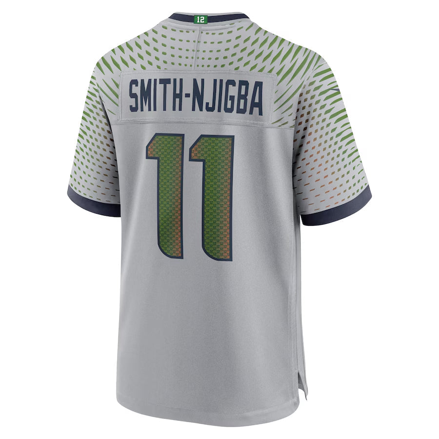 Johmsee S.Seahawks #11 Jaxon Smith-Njigba Player Grey Rivalries Collection Game Stitched Jerseys