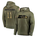 Johmsee S.Seahawks #11 Jaxon Smith-Njigba Player Olive Salute to Service Pullover Hoodie Home Game Stitched Jerseys