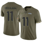 Johmsee S.Seahawks #11 Jaxon Smith-Njigba Player Salute to Service Olive Stitched Jerseys
