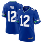 Johmsee S.Seahawks #12 12s Royal Throwback Player Game Jersey Stitched American Stitched Jerseys