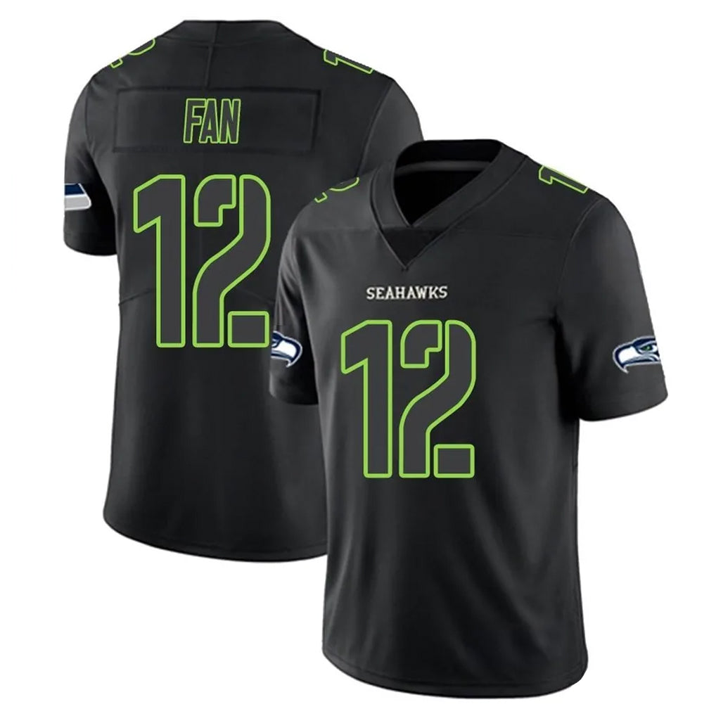 Johmsee S.Seahawks #12 12th Fan Player Black Impact Limited Home Game Stitched Jerseys