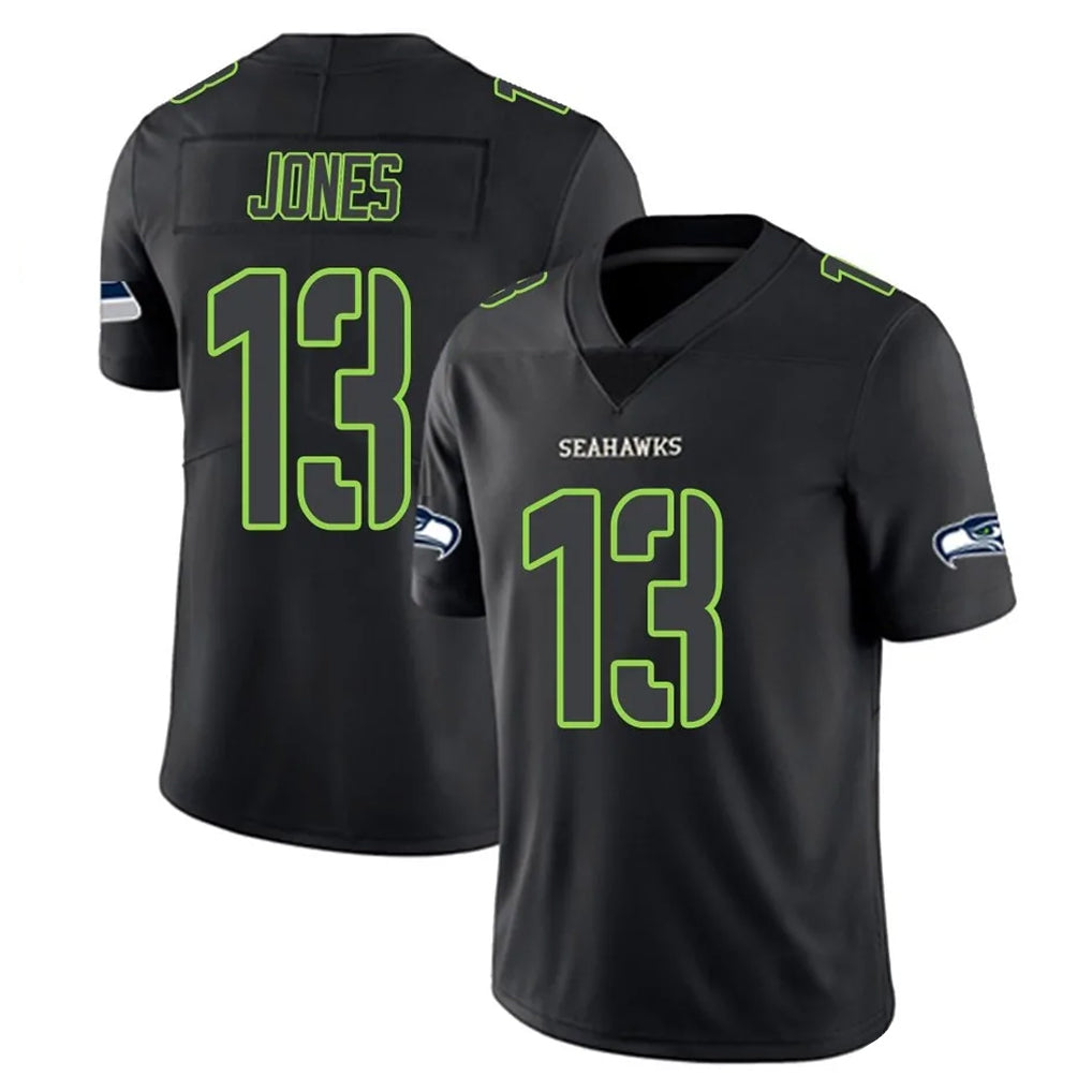 Johmsee S.Seahawks #13 Ernest Jones IV Player Black Impact Limited Home Game Stitched Jerseys