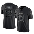 Johmsee S.Seahawks #13 Ernest Jones IV Player Black Limited Reflective Home Game Stitched Jerseys