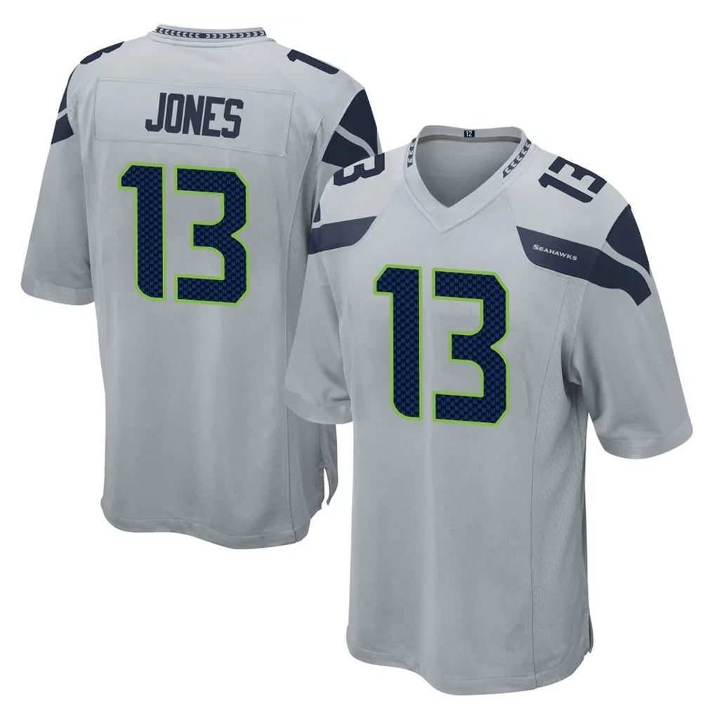 Johmsee S.Seahawks #13 Ernest Jones IV Player Gray Home Game Stitched Jerseys
