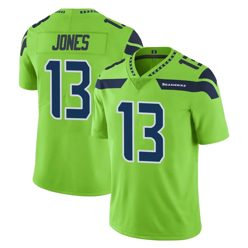 Johmsee S.Seahawks #13 Ernest Jones IV Player Green Limited Color Rush Home Game Stitched Jerseys