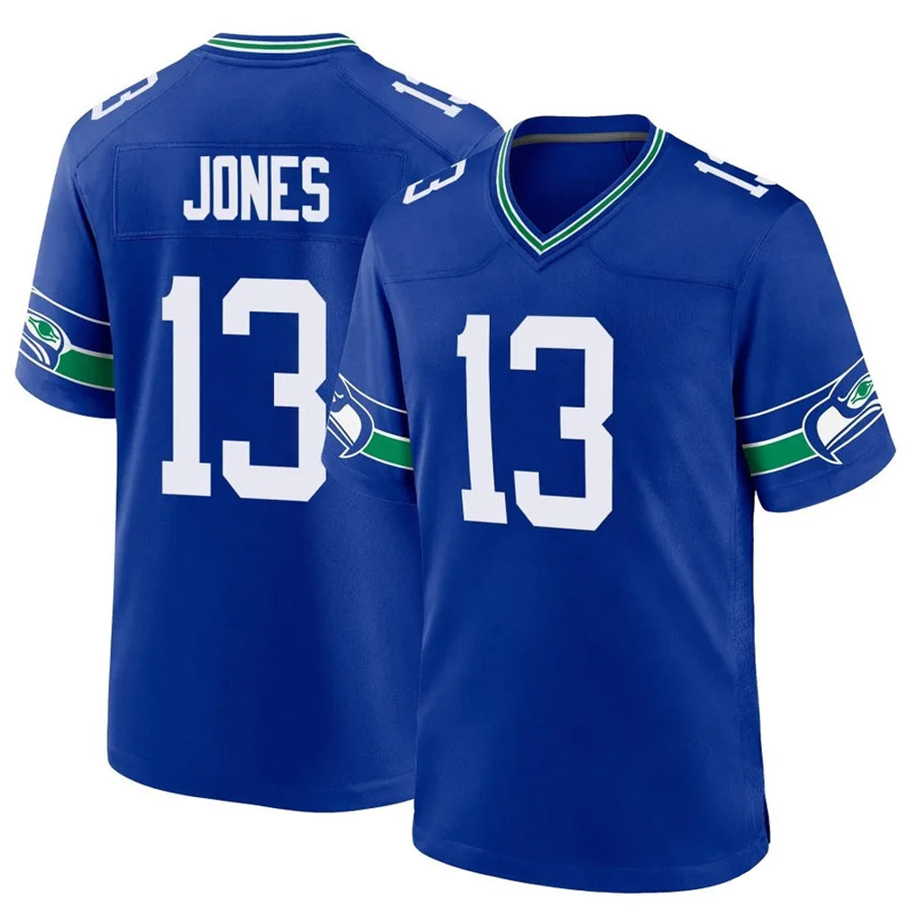 Johmsee S.Seahawks #13 Ernest Jones IV Player Royal Throwback Home Game Stitched Jerseys