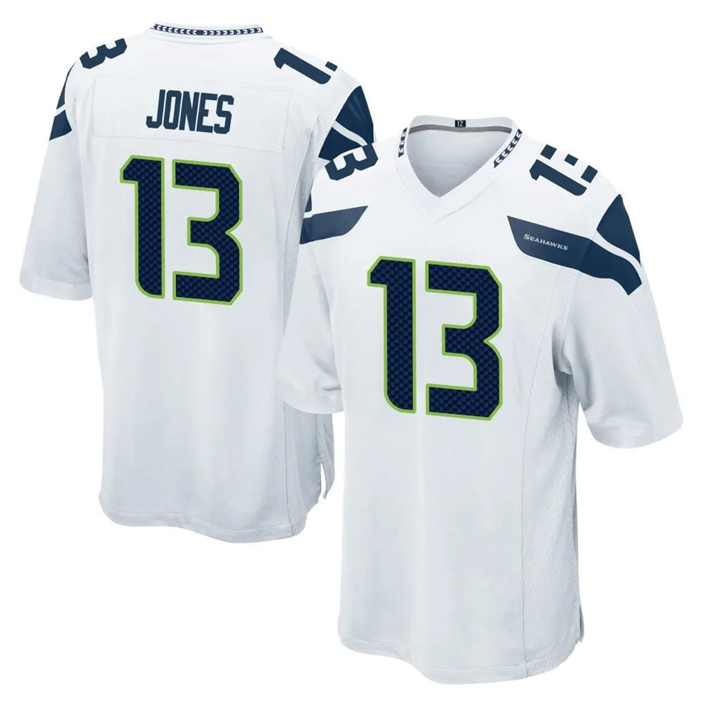 Johmsee S.Seahawks #13 Ernest Jones IV Player White Home Game Stitched Jerseys