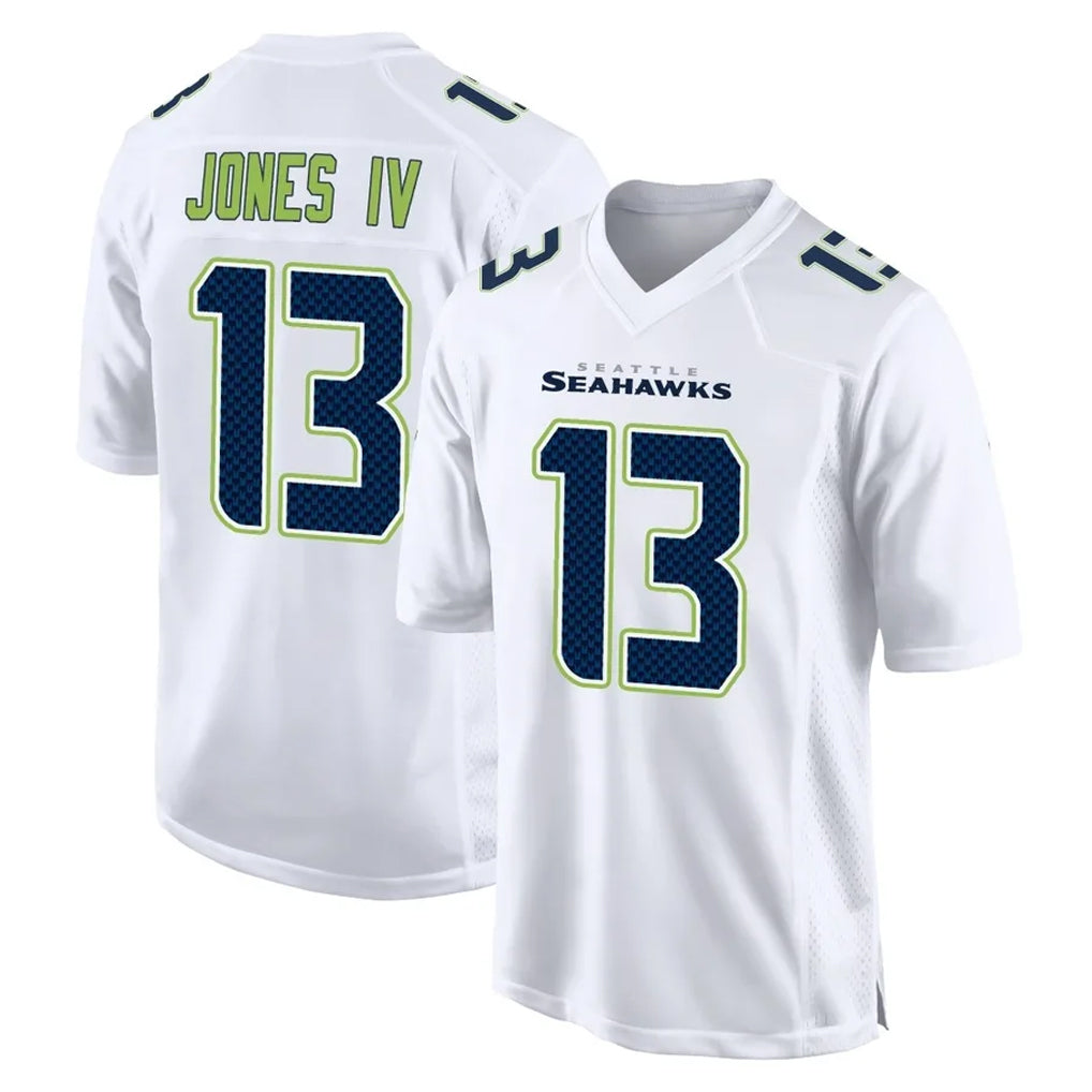 Johmsee S.Seahawks #13 Ernest Jones IV Player White Tundra Fashion Home Game Stitched Jerseys