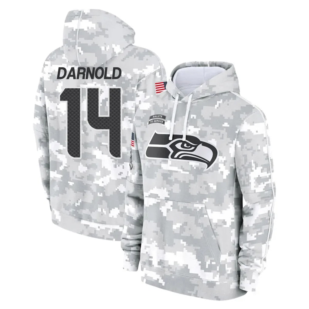 Johmsee S.Seahawks #14 Sam Darnold Player Arctic Camo Limited Salute to Service Pullover Hoodies Game Stitched Jerseys
