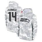 Johmsee S.Seahawks #14 Sam Darnold Player Arctic Camo Limited Salute to Service Pullover Hoodies Game Stitched Jerseys