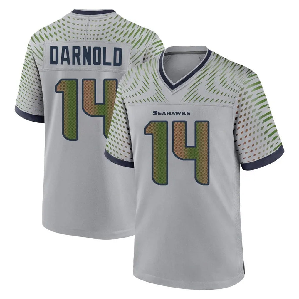 Johmsee S.Seahawks #14 Sam Darnold Player Grey 2025 Rivalries Collection Home Game Stitched Jerseys