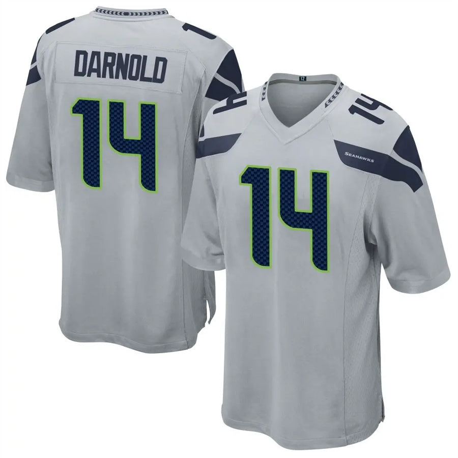 Johmsee S.Seahawks #14 Sam Darnold Player Grey Game Football Jerseys