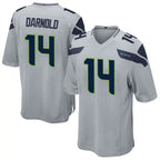 Johmsee S.Seahawks #14 Sam Darnold Player Grey Game Football Jerseys