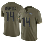 Johmsee S.Seahawks #14 Sam Darnold Player Salute to Service Olive Football Jerseys