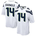 Johmsee S.Seahawks #14 Sam Darnold Player White Home Game Football Jerseys