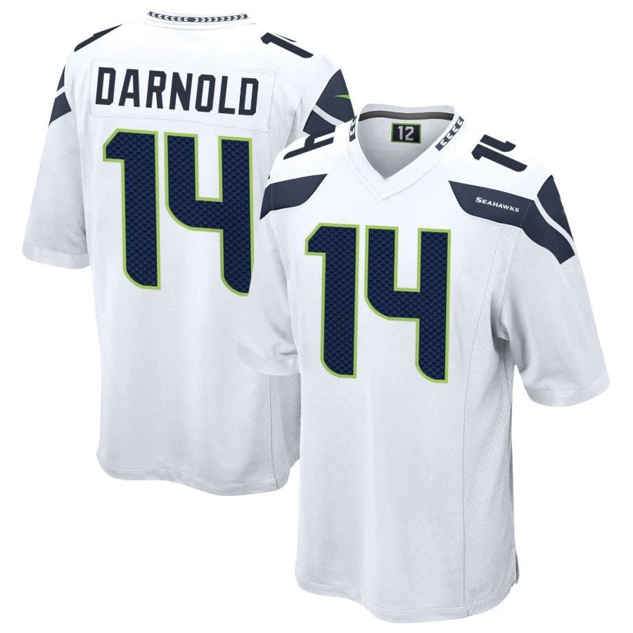 Johmsee S.Seahawks #14 Sam Darnold Player White Home Game Football Jerseys