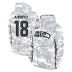 Johmsee S.Seahawks #18 Elijah Arroyo Player Arctic Camo Limited Salute to Service Pullover Hoodies Game Stitched Jerseys