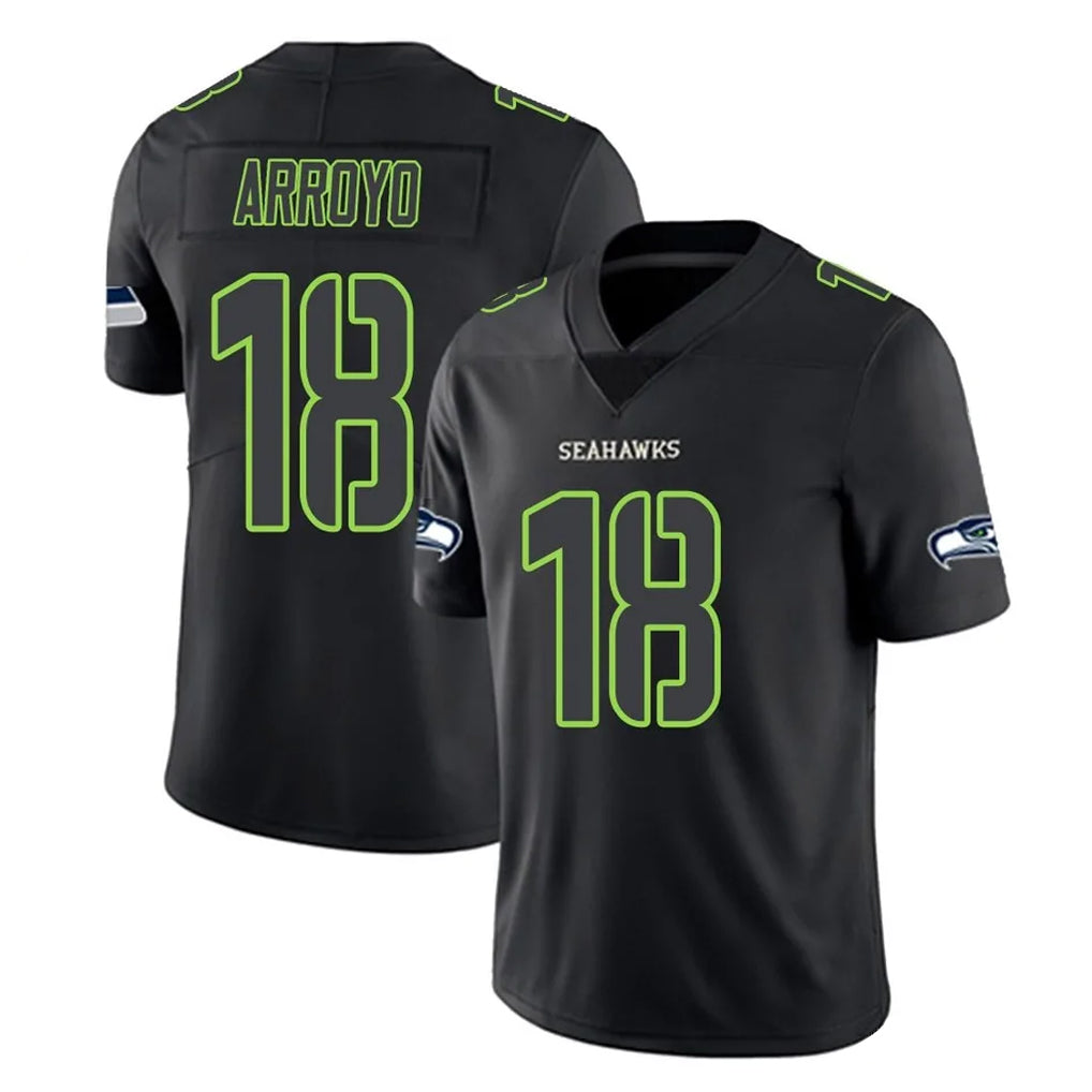 Johmsee S.Seahawks #18 Elijah Arroyo Player Black Impact Limited Home Game Stitched Jerseys