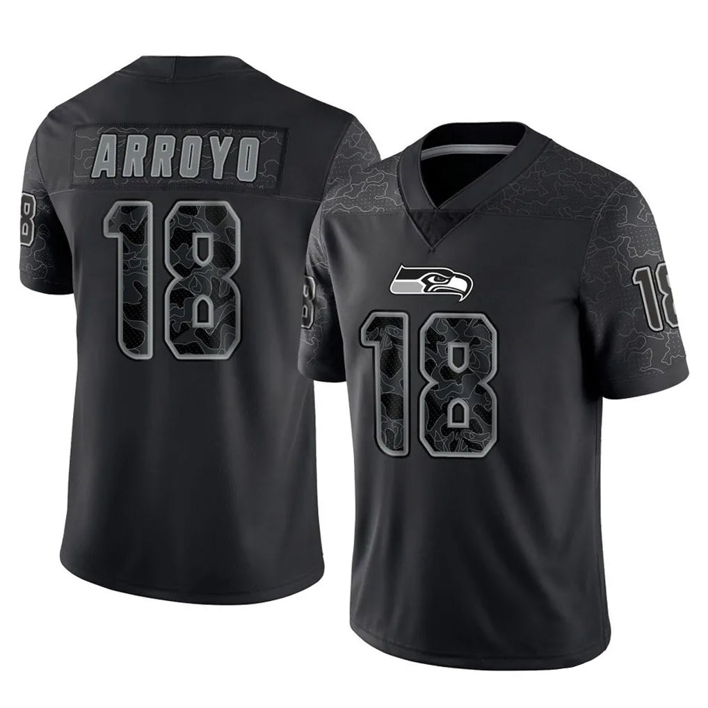 Johmsee S.Seahawks #18 Elijah Arroyo Player Black Limited Reflective Home Game Stitched Jerseys
