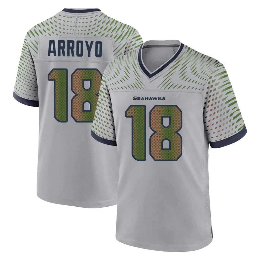Johmsee S.Seahawks #18 Elijah Arroyo Player Grey 2025 Rivalries Collection Home Game Stitched Jerseys