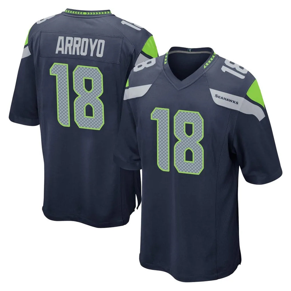 Johmsee S.Seahawks #18 Elijah Arroyo Player Navy Home Game Stitched Jerseys