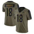 Johmsee S.Seahawks #18 Elijah Arroyo Player Olive Salute To Service Limited Game Stitched Jerseys