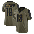 Johmsee S.Seahawks #18 Elijah Arroyo Player Olive Salute To Service Limited Game Stitched Jerseys