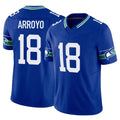 Johmsee S.Seahawks #18 Elijah Arroyo Player Royal Limited Throwback Vapor F.U.S.E. Home Game Stitched Jerseys