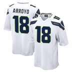 Johmsee S.Seahawks #18 Elijah Arroyo Player White Home Game Stitched Jerseys