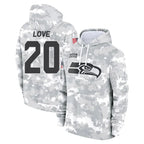 Johmsee S.Seahawks #20 Julian Love Player Arctic Camo Limited Salute to Service Pullover Hoodies Game Stitched Jerseys
