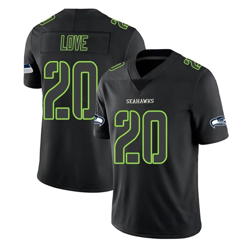 Johmsee S.Seahawks #20 Julian Love Player Black Impact Limited Home Game Stitched Jerseys