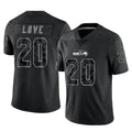 Johmsee S.Seahawks #20 Julian Love Player Black Limited Reflective Home Game Stitched Jerseys