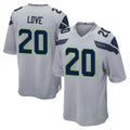 Johmsee S.Seahawks #20 Julian Love Player Gray Home Game Stitched Jerseys