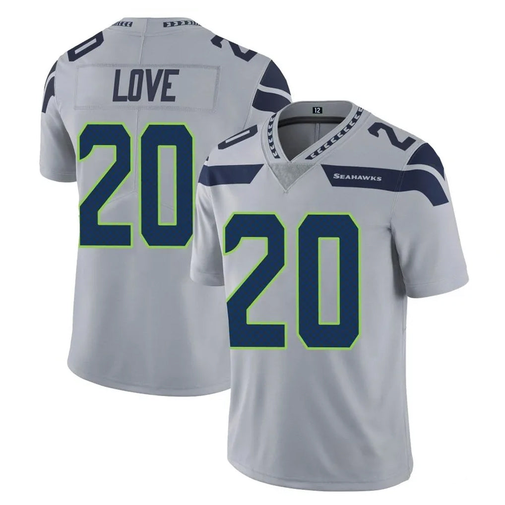 Johmsee S.Seahawks #20 Julian Love Player Gray Limited Vapor Untouchable Home Game Stitched Jerseys