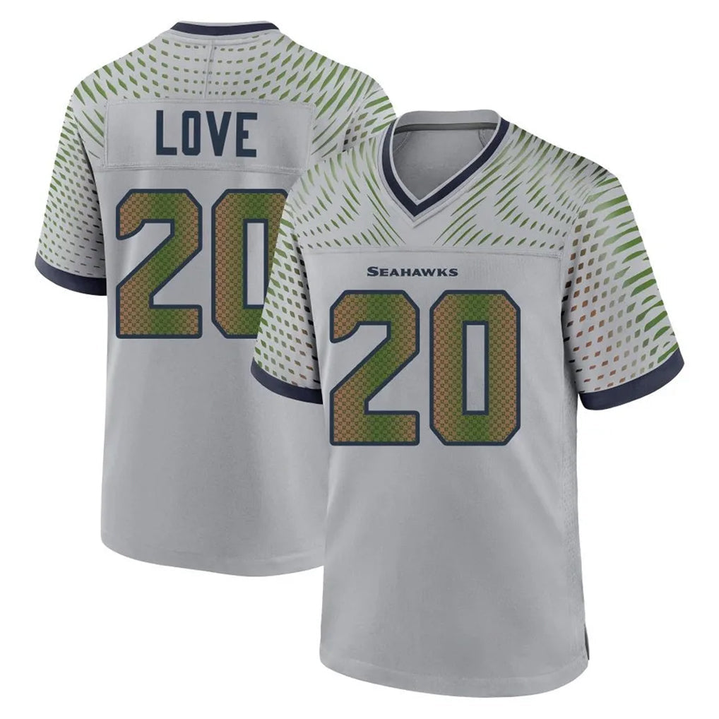 Johmsee S.Seahawks #20 Julian Love Player Grey 2025 Rivalries Collection Home Game Stitched Jerseys