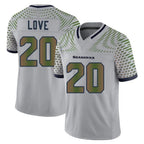 Johmsee S.Seahawks #20 Julian Love Player Grey Limited 2025 Rivalries Collection Home Game Stitched Jerseys