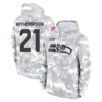 Johmsee S.Seahawks #21 Devon Witherspoon Player Arctic Camo Limited Salute to Service Pullover Hoodies Game Stitched Jerseys
