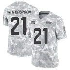 Johmsee S.Seahawks #21 Devon Witherspoon Player Arctic Camo Salute to Service Limited Stitched Jerseys