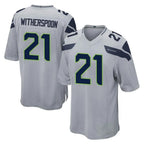 Johmsee S.Seahawks #21 Devon Witherspoon Player Gray Home Game Stitched Jerseys
