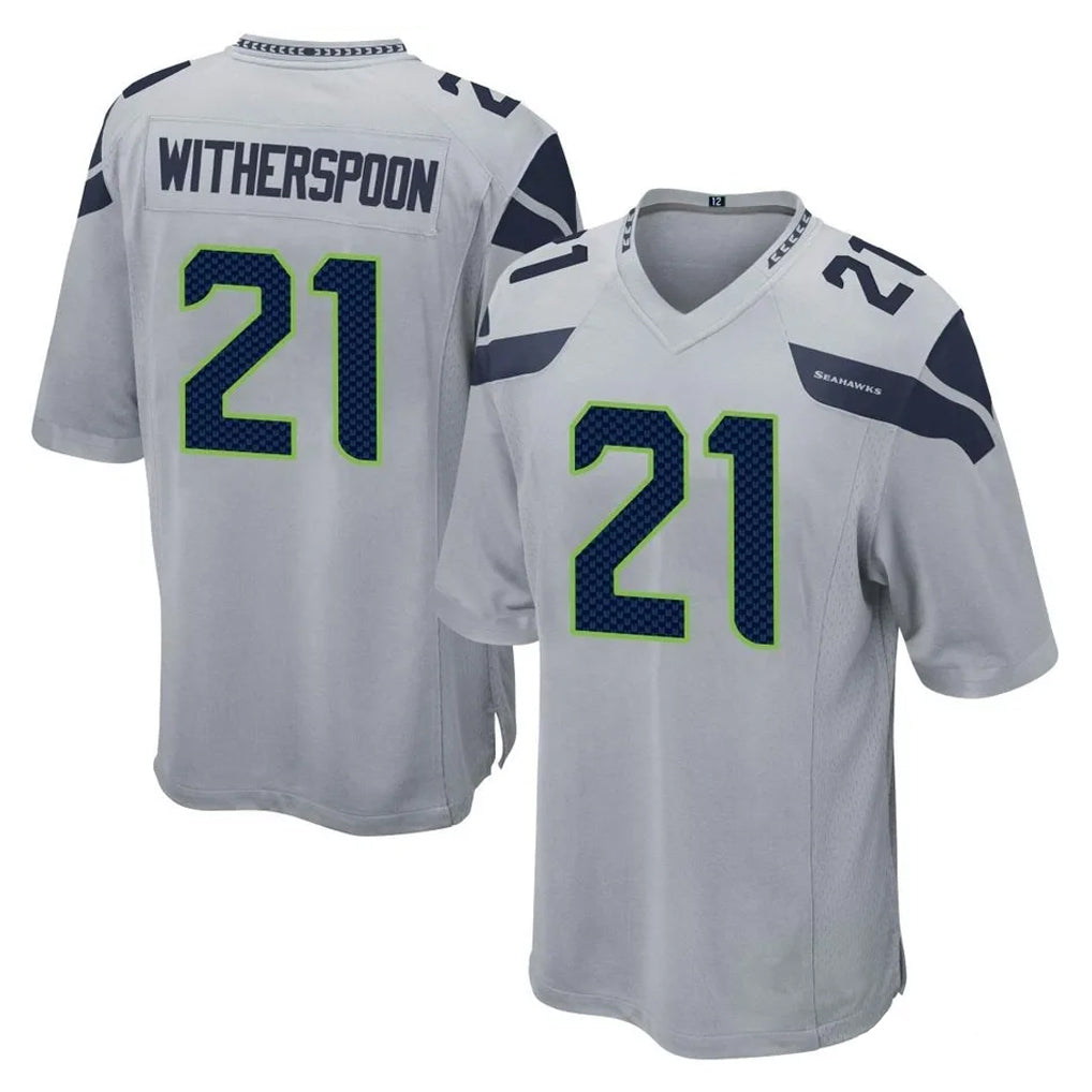 Johmsee S.Seahawks #21 Devon Witherspoon Player Gray Home Game Stitched Jerseys