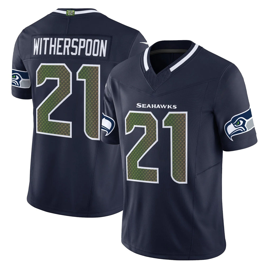 Johmsee S.Seahawks #21 Devon Witherspoon Player Navy Rivalries Vapor Limited Home Game Stitched Jerseys
