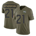 Johmsee S.Seahawks #21 Devon Witherspoon Player Olive 2025 Salute To Service Limited Home Game Stitched Jerseys