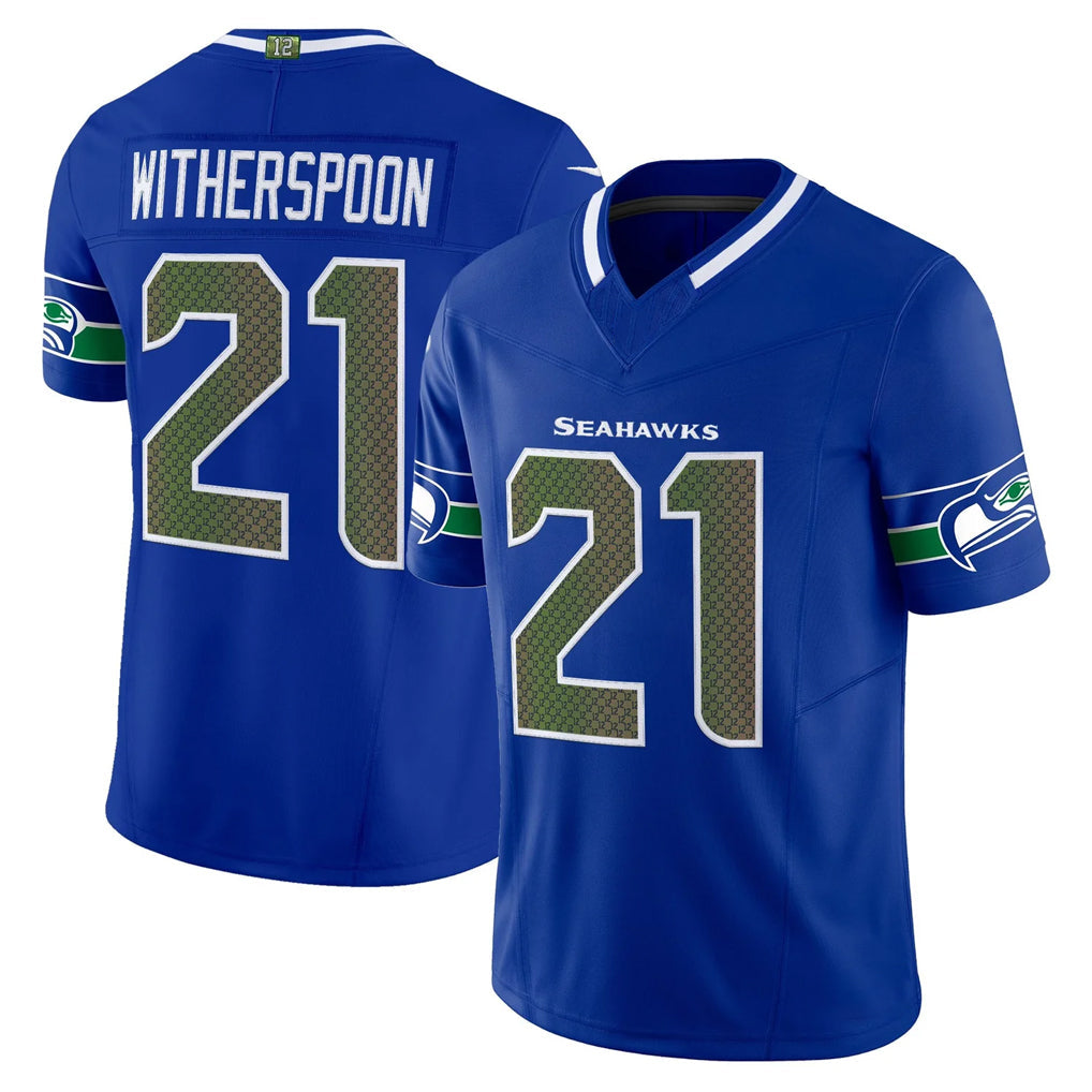 Johmsee S.Seahawks #21 Devon Witherspoon Player Royal Rivalries Vapor Limited Home Game Stitched Jerseys