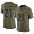 Johmsee S.Seahawks #21 Devon Witherspoon Player Salute to Service Olive Stitched Jerseys