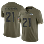 Johmsee S.Seahawks #21 Devon Witherspoon Player Salute to Service Olive Stitched Jerseys