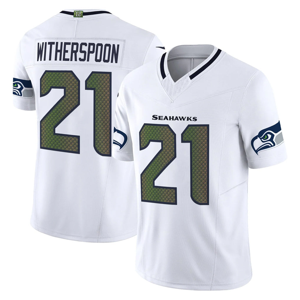 Johmsee S.Seahawks #21 Devon Witherspoon Whitel Rivalries Vapor Limited Home Game Stitched Jerseys