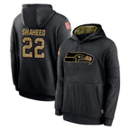 Johmsee S.Seahawks #22 Rashid Shaheed Player Black Salute to Service Hoodies Limited Game Stitched Jerseys
