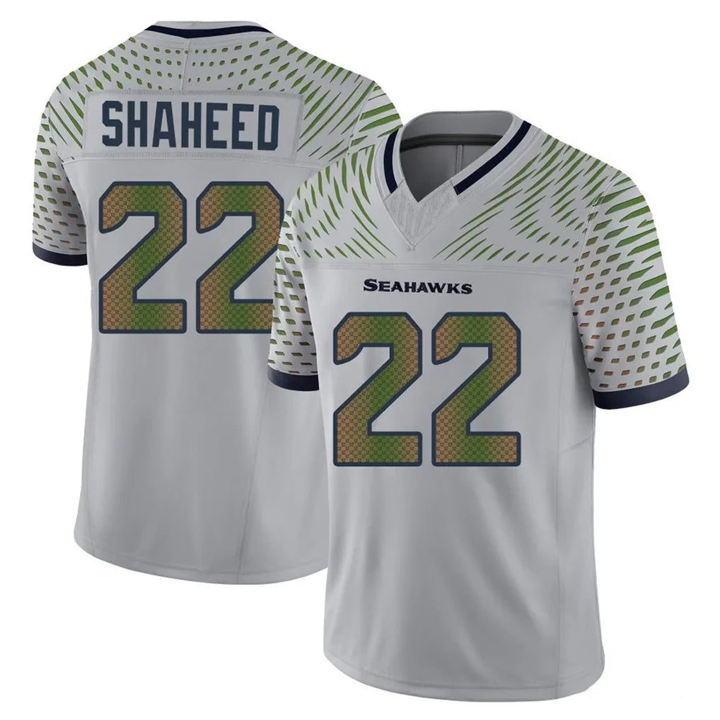 Johmsee S.Seahawks #22 Rashid Shaheed Player Grey Limited 2025 Rivalries Collection Home Game Stitched Jerseys