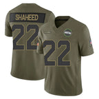 Johmsee S.Seahawks #22 Rashid Shaheed Player Olive 2025 Salute To Service Limited Home Game Stitched Jerseys